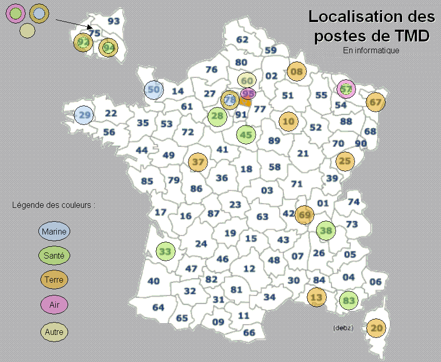 Visualisation g&eacute;ographique des postes